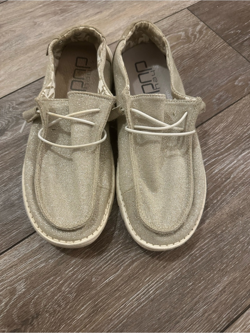 Hey Dude Women's shimmering gold Slip-On Loafers